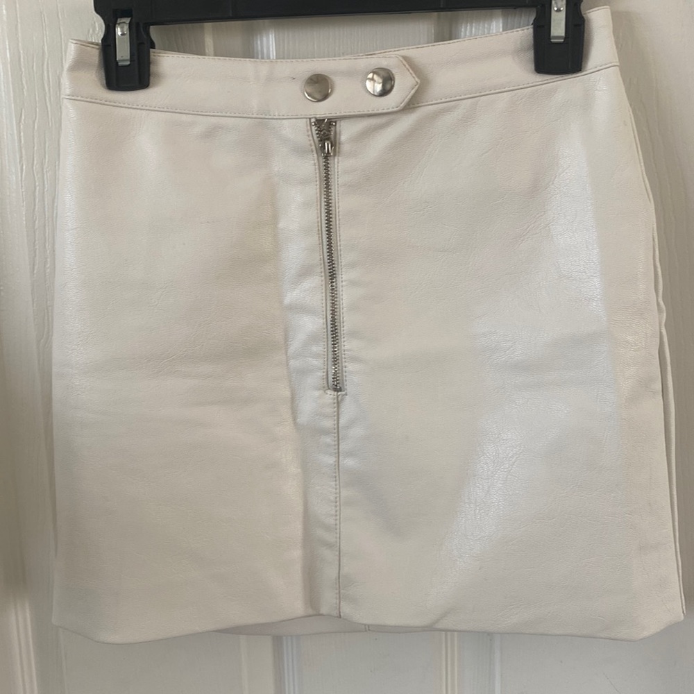 White Leather Skirt